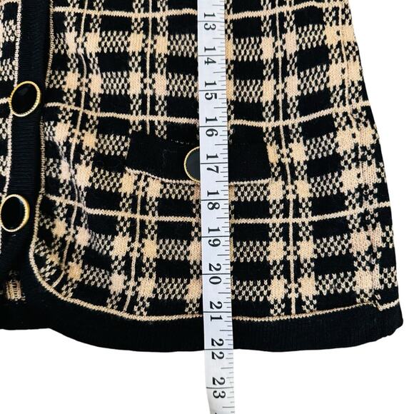 Don Sayres Wellmore Cardigan 10 Wool Blend Vintage Black Gold Buttons - Picture 9 of 12